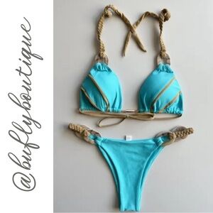 Halter Neck Triangle Bikini Set